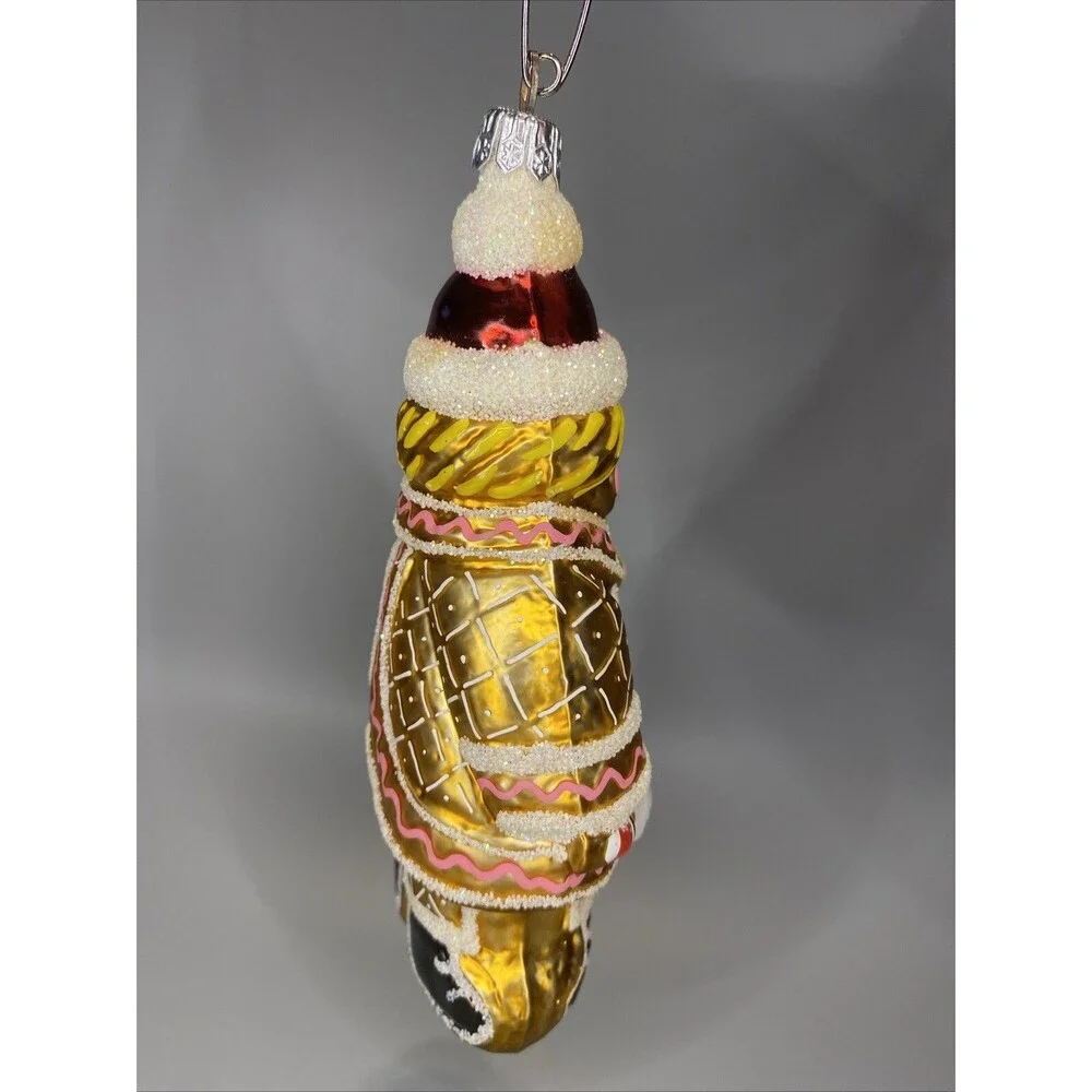 Glass Gingerbread Woman Man Christmas Ornament 5